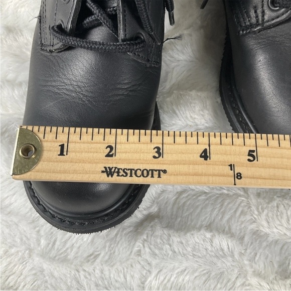 Double H Womens 7M Black Leather Zip Buckle Lace Up Motorcycle Combat Boots - Picture 14 of 14